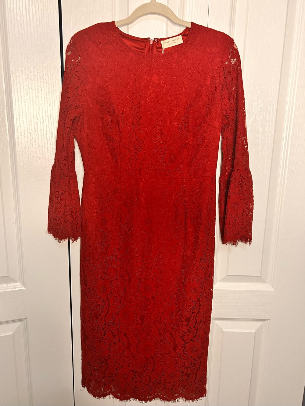 Rachel Parcell Women’s Red Lace Sheath Knee Length Dress Size Medium NWT‎ Formal